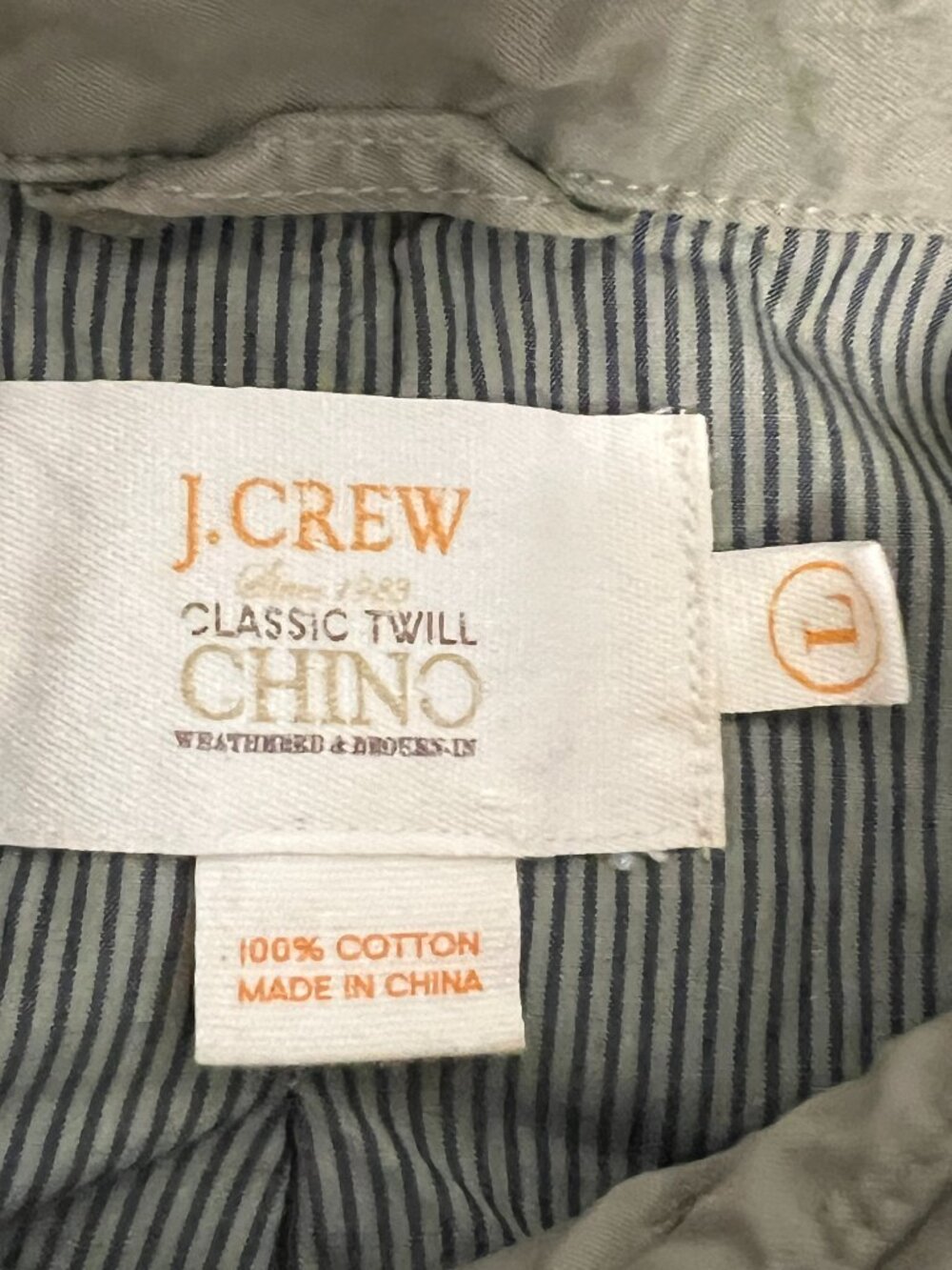 J CREW CLASSIC TWILL CHINO JACKET LIGHT ARMY GREEN SIZE L - Picture 4 of 11